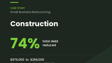 Small business restructuring case study, construction: 74 per cent debt reduction