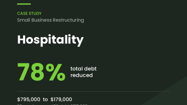 Small business restructuring case study, hospitality: 78 per cent debt reduction