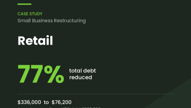 Small business restructuring case study, retail: 77 per cent debt reduction